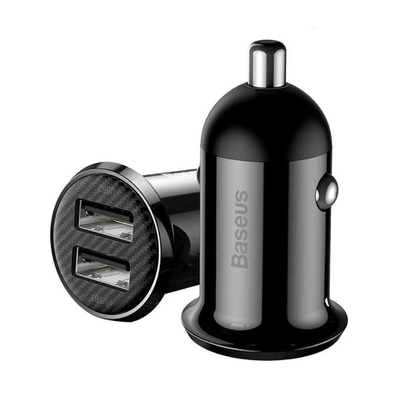 Baseus Grain Pro Car Charger (Dual USB 4.8A ) - Black