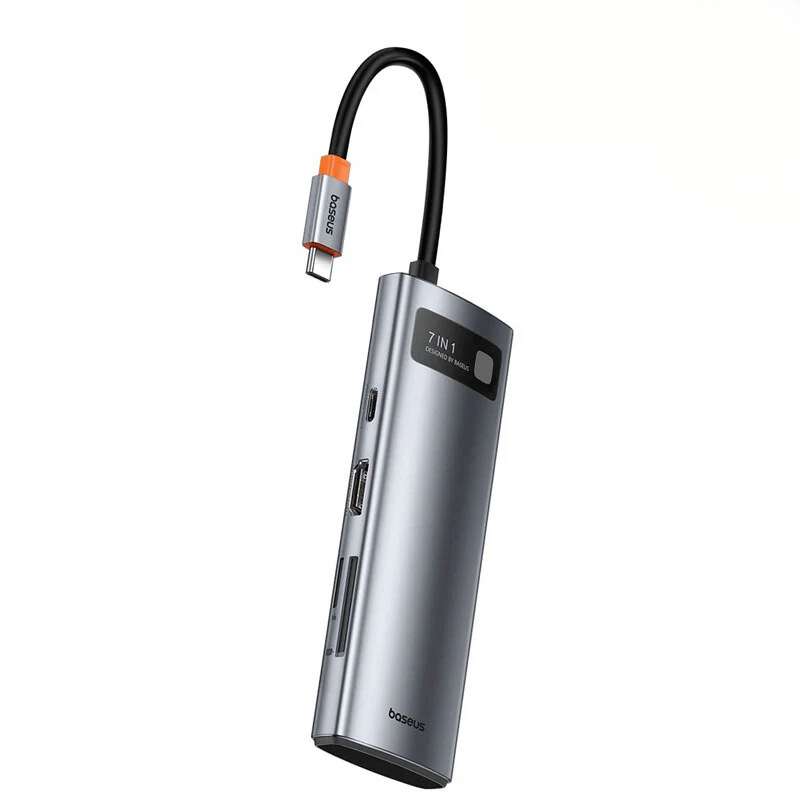 Baseus Metal Gleam Series 4K 60Hz Clarity 7-Port USB-HUB Space Grey