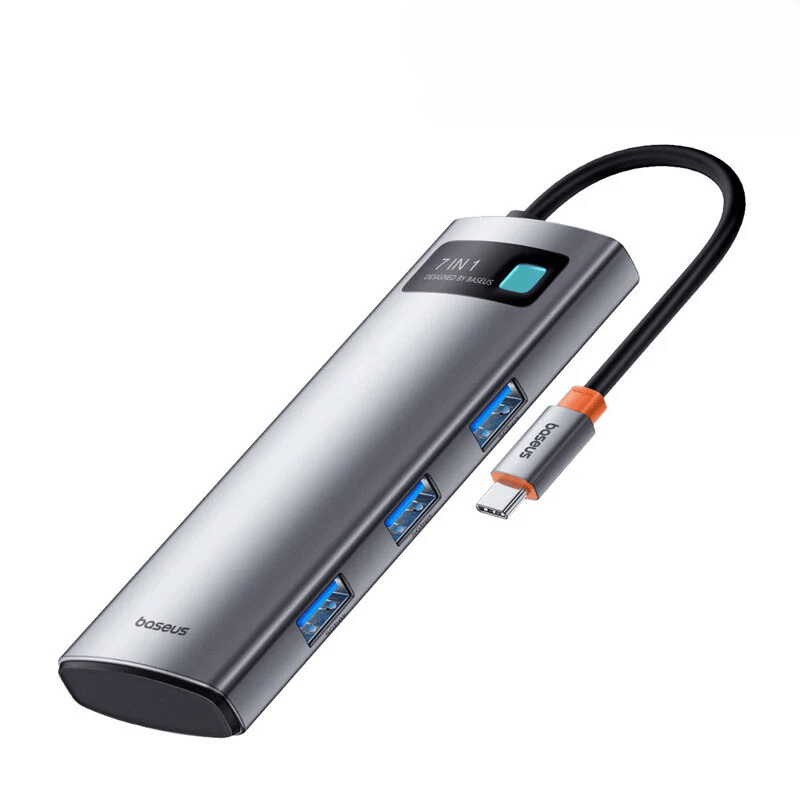 Baseus Metal Gleam Series 4K 60Hz Clarity 7-Port USB-HUB Space Grey