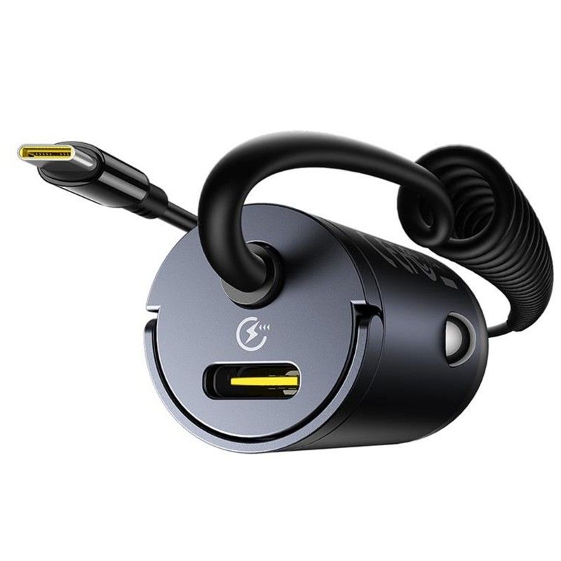 Baseus Tiny Star Mini Car Charger (C+C Cable Included) 30W - Black