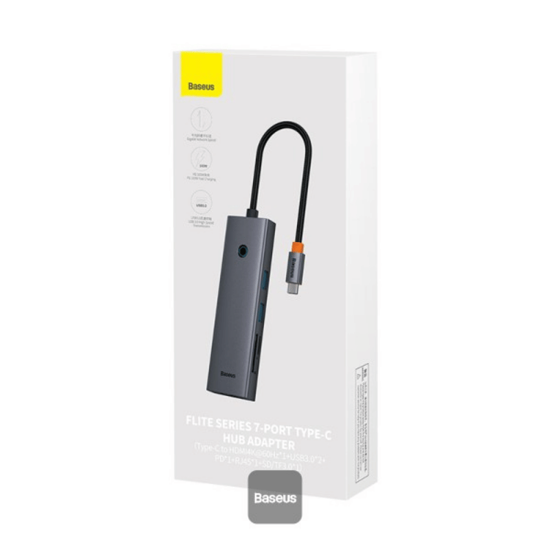 Baseus UltraJoy Series 7-Port HUB Docking Station Space Grey