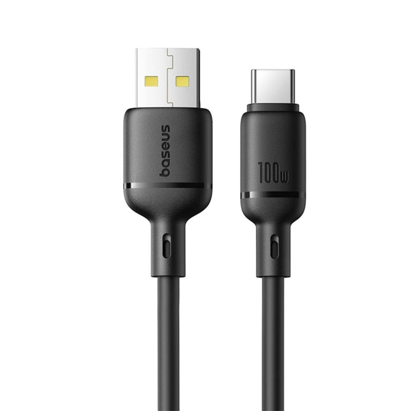 OS-Baseus Silky 3A Fast Charging Data Cable USB-A to USB-C – 1m – Black