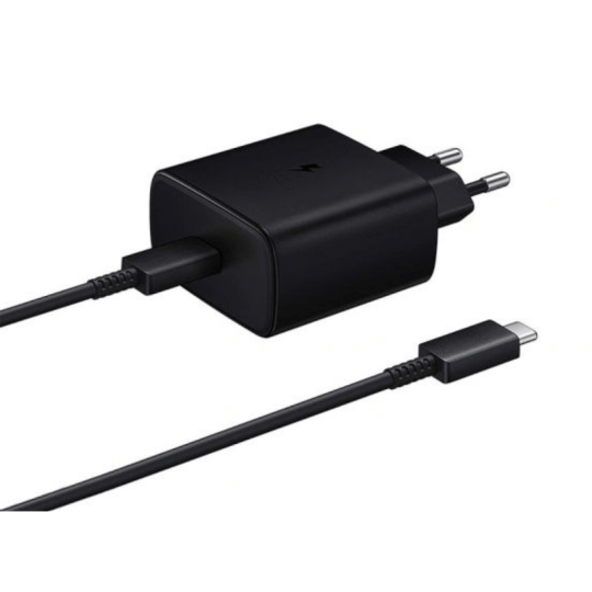 Samsung Charger Home Adaptor 45W Power Trio With Cable Type-C To Type-C 1.8M - Black