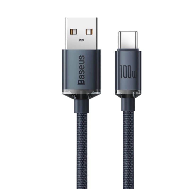 Baseus Crystal Shine 100W Fast Charging Data Cable USB to Type-C – 1.2m – Black