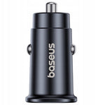 Baseus GoTrip 30W Car Charger with USB-C to USB-C Fast Charging – Black